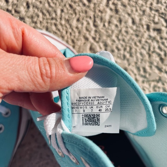 NWOB Converse Chuck Taylor All Star High Top Aqua Blue Personalized Women Size 9 - Picture 9 of 9